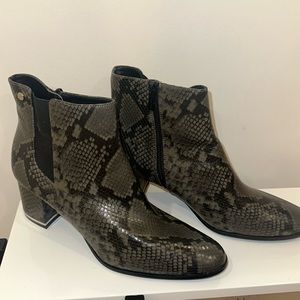 Calvin Kline snake print ankle boots